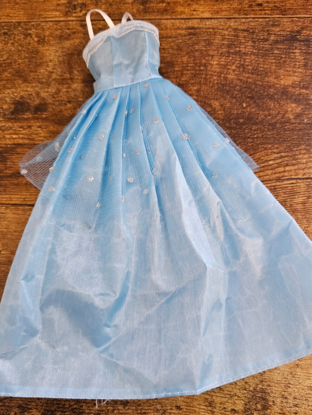 Vintage Mattel Barbie Doll Formal Dress Light Blue Tulle 1990s